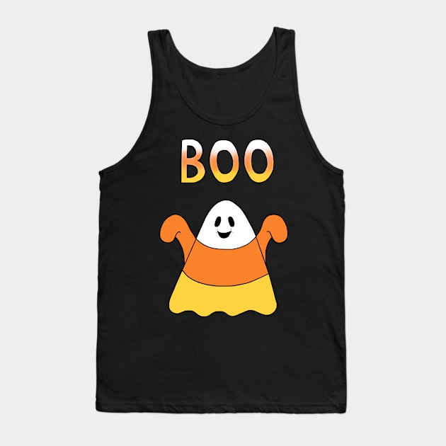 Candy Corn Boo Ghost Tank Top by Art by Deborah Camp